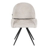 Scaun rotativ Morea, boucle si metal, 68x66x82 cm - Bej