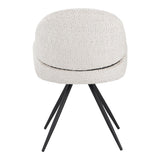 Scaun rotativ Morea, boucle si metal, 68x66x82 cm - Bej