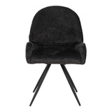 Scaun rotativ Morea, boucle si metal, 68x66x82 cm - Negru