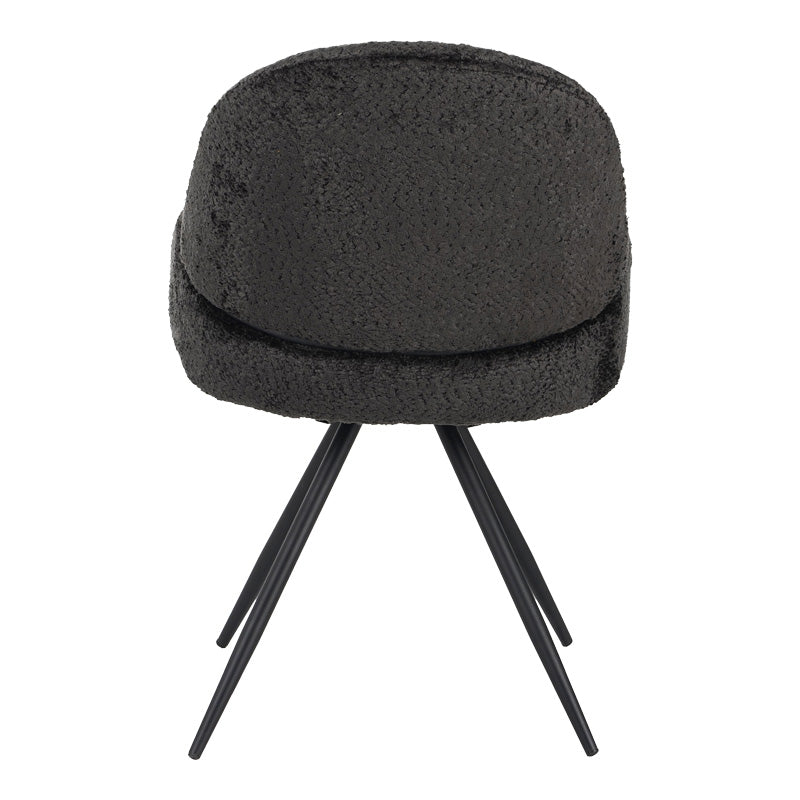 Scaun rotativ Morea, boucle si metal, 68x66x82 cm - Negru