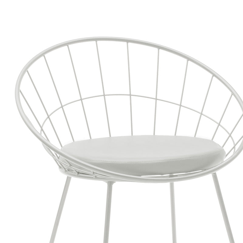 Scaun Seth din sârma neagra cu perna din PVC, neagra, 50x58 cm, foto produs 13