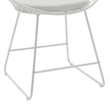 Scaun Seth din sârma neagra cu perna din PVC, neagra, 50x58 cm
