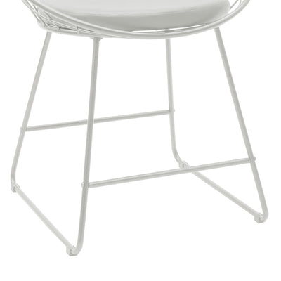 Scaun Seth din sârma neagra cu perna din PVC, neagra, 50x58 cm, foto produs 14