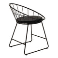 Scaun Seth din sârma neagra cu perna din PVC, neagra, 50x58 cm, imagine suplimentara