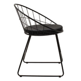 Scaun Seth din sârma neagra cu perna din PVC, neagra, 50x58 cm, detaliu produs