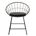Scaun Seth din sârma neagra cu perna din PVC, neagra, 50x58 cm, perspectiva suplimentara