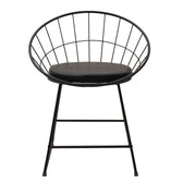 Scaun Seth din sârma neagra cu perna din PVC, neagra, 50x58 cm, perspectiva suplimentara