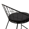 Scaun Seth din sârma neagra cu perna din PVC, neagra, 50x58 cm, foto produs