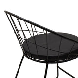 Scaun Seth din sârma neagra cu perna din PVC, neagra, 50x58 cm