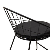 Scaun Seth din sârma neagra cu perna din PVC, neagra, 50x58 cm, foto produs