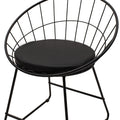 Scaun Seth din sârma neagra cu perna din PVC, neagra, 50x58 cm, foto produs 6