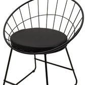 Scaun Seth din sârma neagra cu perna din PVC, neagra, 50x58 cm, foto produs 6