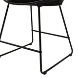 Scaun Seth din sârma neagra cu perna din PVC, neagra, 50x58 cm