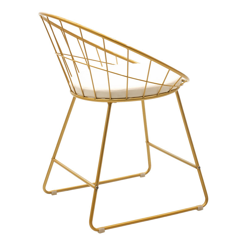 Scaun Seth sarma metalica aurie cu perna pvc, alb, 58x50x71 cm, detaliu produs