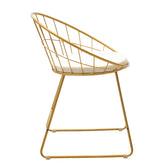 Scaun Seth sarma metalica aurie cu perna pvc, alb, 58x50x71 cm, perspectiva suplimentara