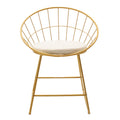 Scaun Seth sarma metalica aurie cu perna pvc, alb, 58x50x71 cm, foto produs