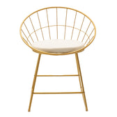 Scaun Seth sarma metalica aurie cu perna pvc, alb, 58x50x71 cm, foto produs
