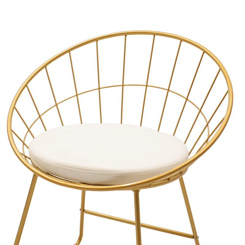 Scaun Seth sarma metalica aurie cu perna pvc, alb, 58x50x71 cm, foto produs 6