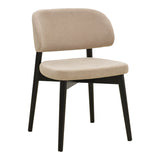 Scaun Siena, Lemn rubberwood, 48x50x81 cm - Bej-Negru