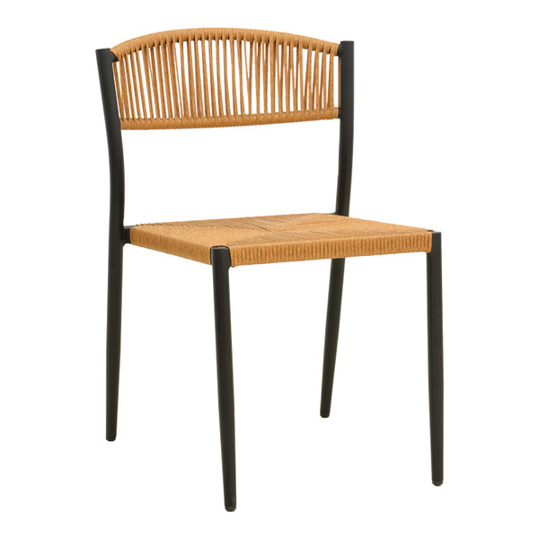Scaun exterior Cura, aluminiu si ratan, 50x58x78 cm