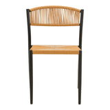 Scaun exterior Cura, aluminiu si ratan, 50x58x78 cm - Negru