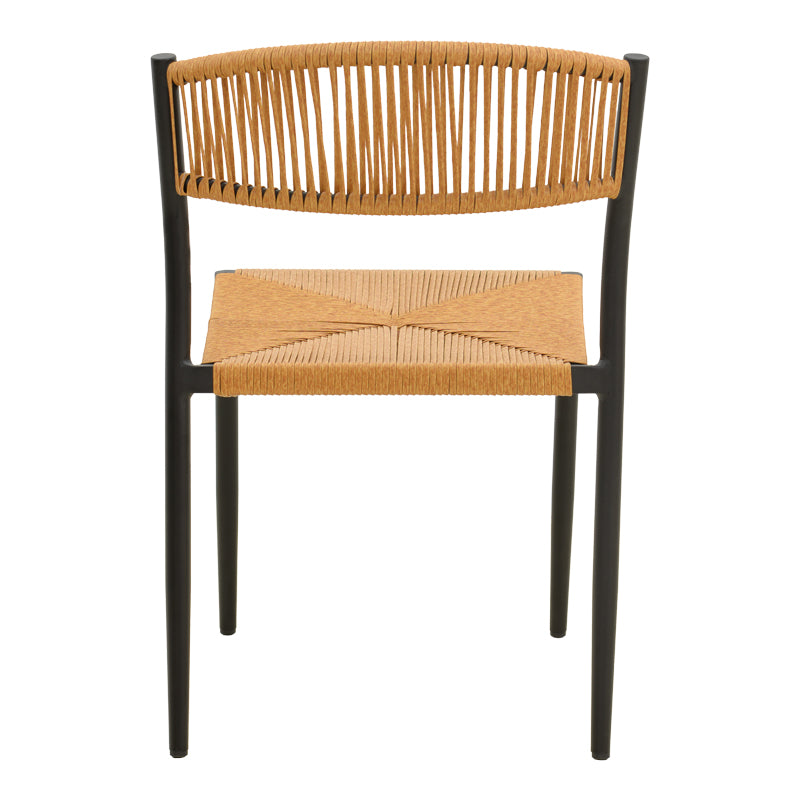 Scaun exterior Cura, aluminiu si ratan, 50x58x78 cm - Negru