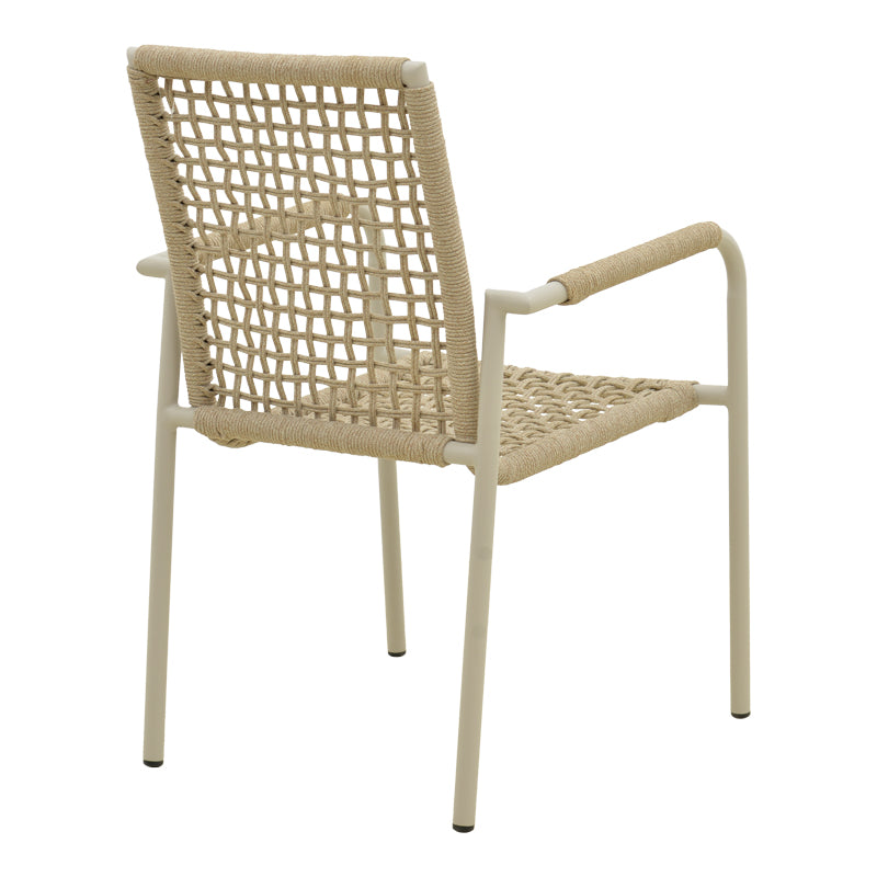 Scaun stivuibil aluminiu Esence, frânghie, nuanță, bej, 56x61x87 cm