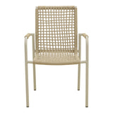 Scaun stivuibil aluminiu Esence, frânghie, nuanță, bej, 56x61x87 cm
