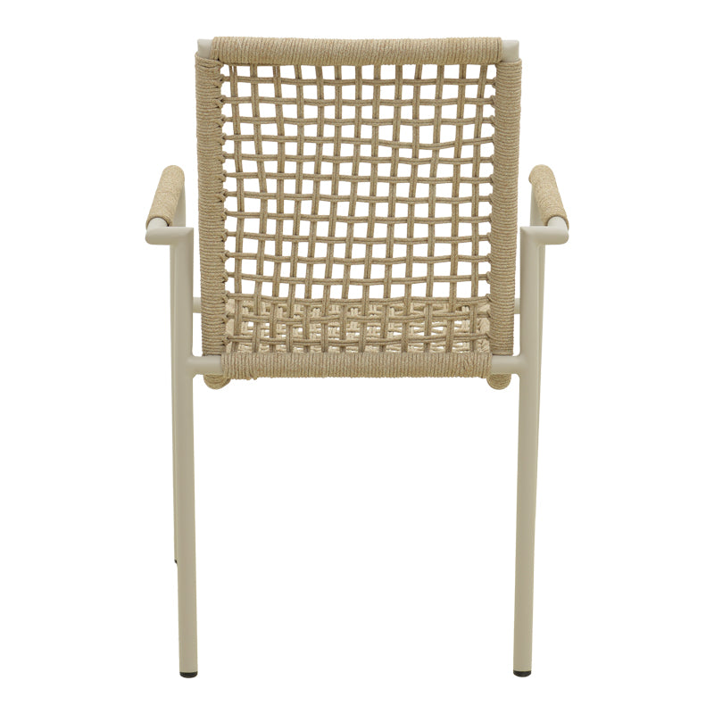 Scaun stivuibil aluminiu Esence, frânghie, nuanță, bej, 56x61x87 cm