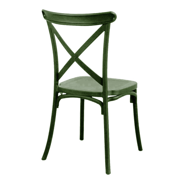 Scaun stivuibil Crossie, Polipropilenă, Verde Închis, 38x46x82 cm