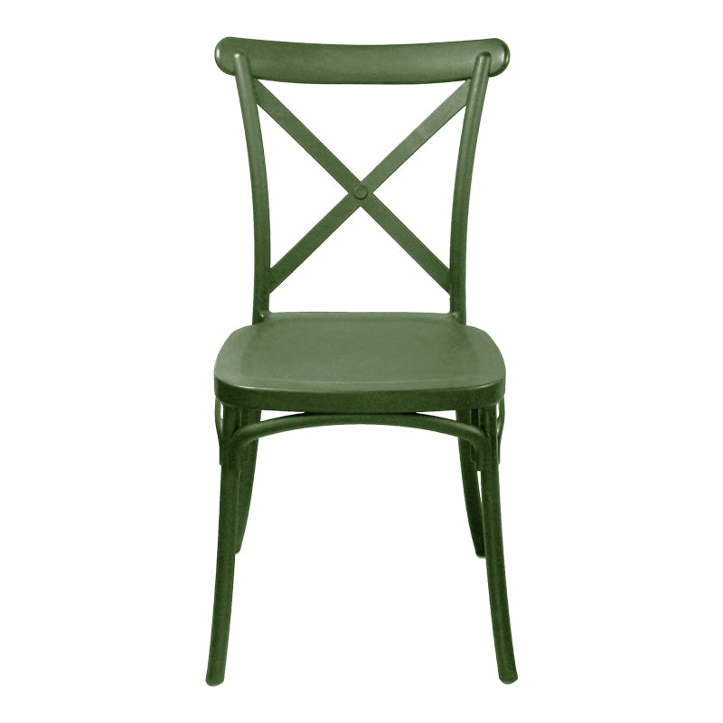 Scaun stivuibil Crossie, Polipropilenă, Verde Închis, 38x46x82 cm
