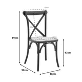 Scaun stivuibil cu șezut ratan Dylon, lemn fag neted, 48x52x89 cm