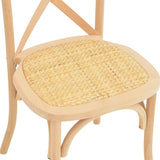 Scaun stivuibil cu șezut ratan Dylon, lemn fag neted, 48x52x89 cm
