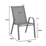 Scaun de gradina Calan, textilena si metal, 54x74x91 cm - Gri