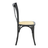 Scaun stivuibil Dylon negru, lemn de fag-scaun din ratan, Natural, 48x52x89 cm