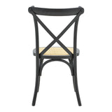 Scaun stivuibil Dylon negru, lemn de fag-scaun din ratan, Natural, 48x52x89 cm
