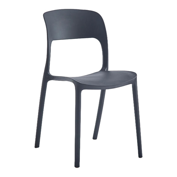 Scaun stivuibil Zanna, Plastic, Negru, 40x53x78 cm