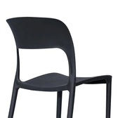 Scaun stivuibil Zanna, Plastic, Negru, 40x53x78 cm, imagine suplimentara
