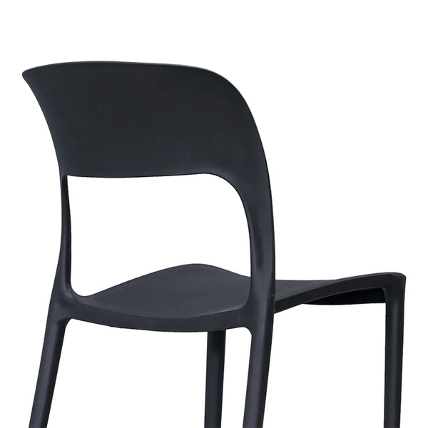 Scaun stivuibil Zanna, Plastic, Negru, 40x53x78 cm