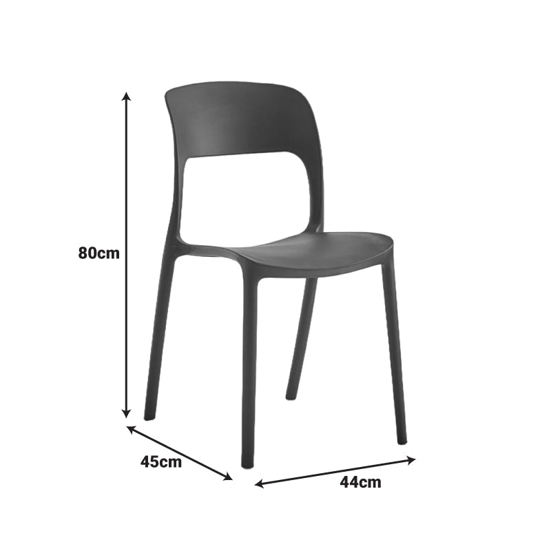 Scaun stivuibil Zanna, Plastic, Negru, 40x53x78 cm