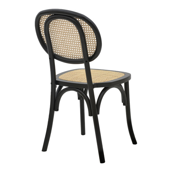 Scaun stivuibil Zoel lemn de fag negru-ratan, Natural, 45x52x82 cm