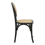Scaun stivuibil Zoel lemn de fag negru-ratan, Natural, 45x52x82 cm