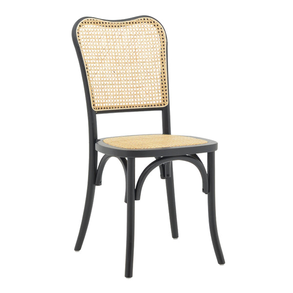 Scaun stivuibil Zozele ratan Natural pe-negru toon lemn, 45x51x88 cm