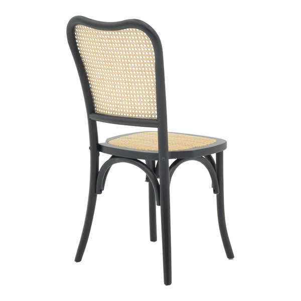 Scaun stivuibil Zozele ratan Natural pe-negru toon lemn, 45x51x88 cm