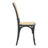 Scaun stivuibil Zozele ratan Natural pe-negru toon lemn, 45x51x88 cm