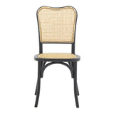Scaun stivuibil Zozele ratan Natural pe-negru toon lemn, 45x51x88 cm
