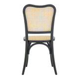 Scaun stivuibil Zozele ratan Natural pe-negru toon lemn, 45x51x88 cm