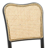 Scaun stivuibil Zozele ratan Natural pe-negru toon lemn, 45x51x88 cm