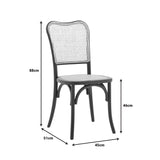 Scaun stivuibil Zozele ratan Natural pe-negru toon lemn, 45x51x88 cm