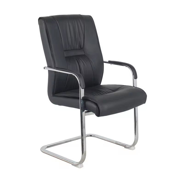 Scaun stivuitor pentru oaspeti Nioze picior negru pu-crom, 57x50x95 cm